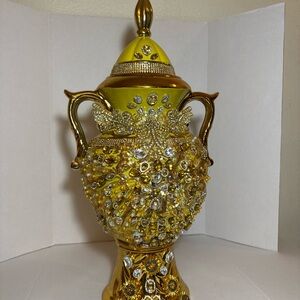 Elegant Gold and Yellow Decorative Vase